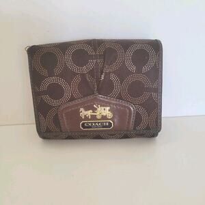 Coach Madison Wallet Brown Bifold 5x4 Medium Card Bill Holder Logo Compact
